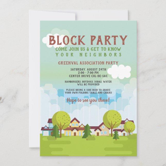 Community Block Party Invitation (Front)