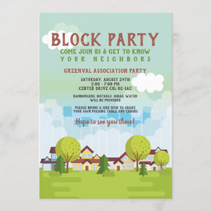 Block Party Invitations 