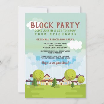 Community Block Party Invitation by heartfeltclub at Zazzle