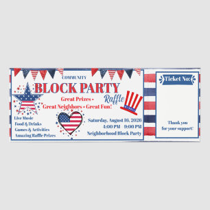 Community Block Party Raffle Ticket Template