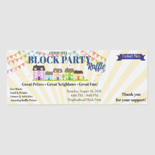 Community Block Party Raffle Ticket Template