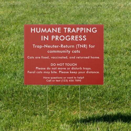 Community Cat Trapping TNR Information Sign