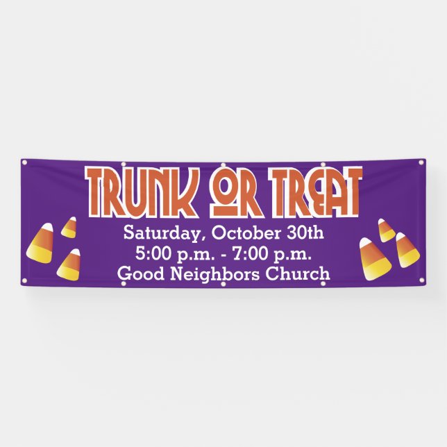 Community Church Trunk or Treat Candy Corn Banner (Horizontal)
