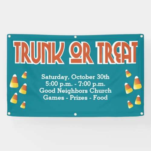 Community Church Trunk or Treat Candy Corn Banner