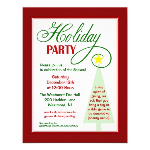 Community Event Holiday Party Invitation 4.25