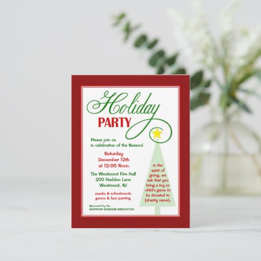 Community Event Holiday Party Invitation | Zazzle