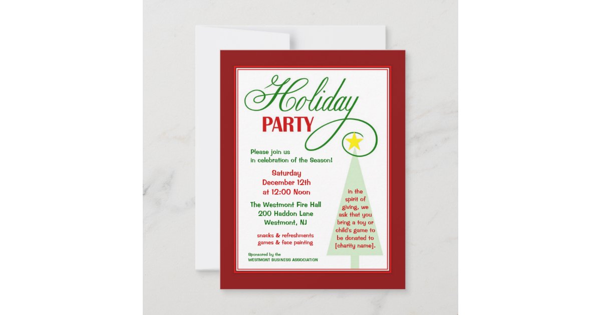 Community Event Holiday Party Invitation | Zazzle