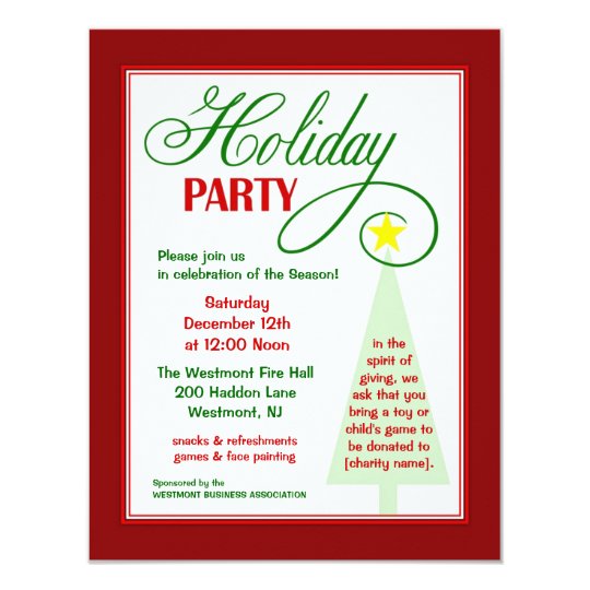 Community Event Holiday Party Invitation | Zazzle.com