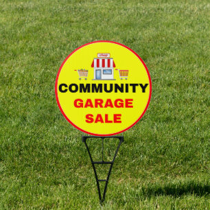 Community Garage Sale Shop Sign