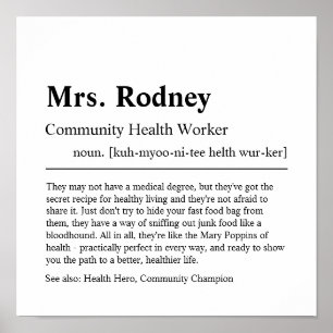 Community Health Worker Personalised Gift Poster