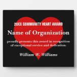 Community Heart Volunteer Award Plaque at Zazzle