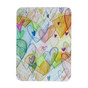 Community Hearts Art Inspirational Fridge Magnet