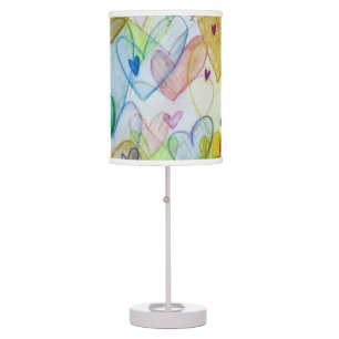 Community Hearts Color Art Custom Table Lamp