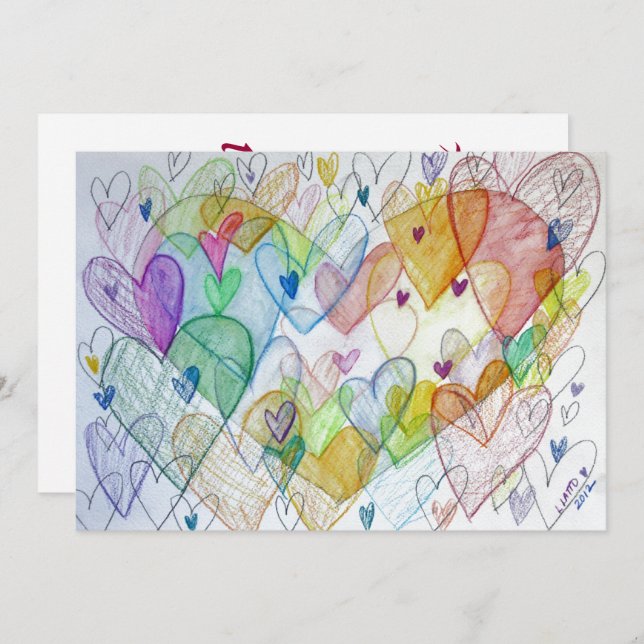 Community Hearts Color Invitation (Front/Back)