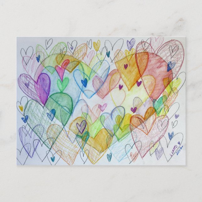 Community Hearts Color Postcard (Front)