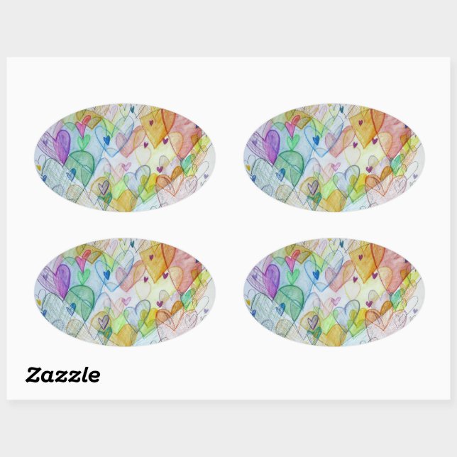 Community Hearts Love Labels Art Stickers (Sheet)