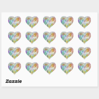 Community Hearts Love Labels Art Stickers