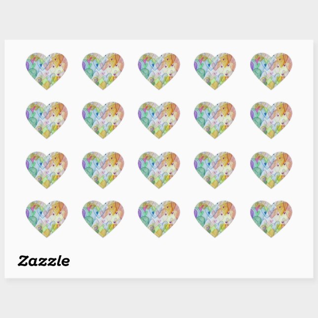 Community Hearts Love Labels Art Stickers (Sheet)