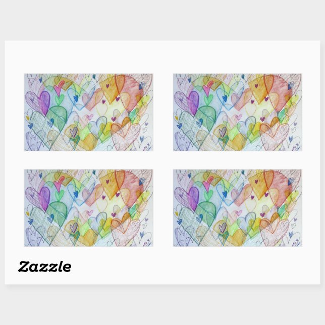 Community Hearts Love Labels Art Stickers (Sheet)
