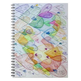 Community Hearts Rainbow Art Notebook Journal