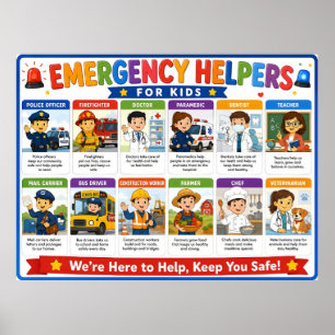 🚑 Community Helpers For Kids Learning About Caree Poster