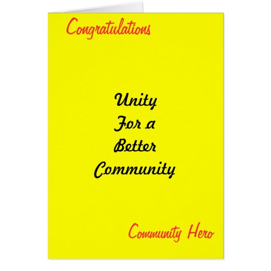 Community hero greeting cards (Front)