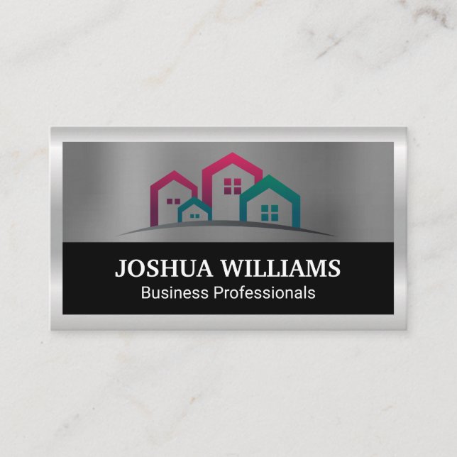 Community | Homes | Silver Border Business Card (Front)