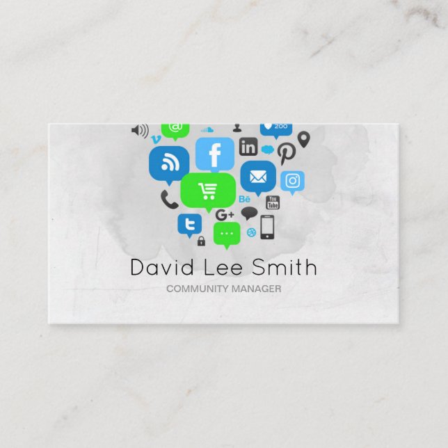 Community Manager/Consultant/Social Average Business Card (Front)