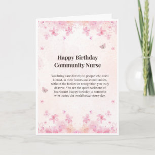 Community Nurse Birthday Card — Happy Birthday