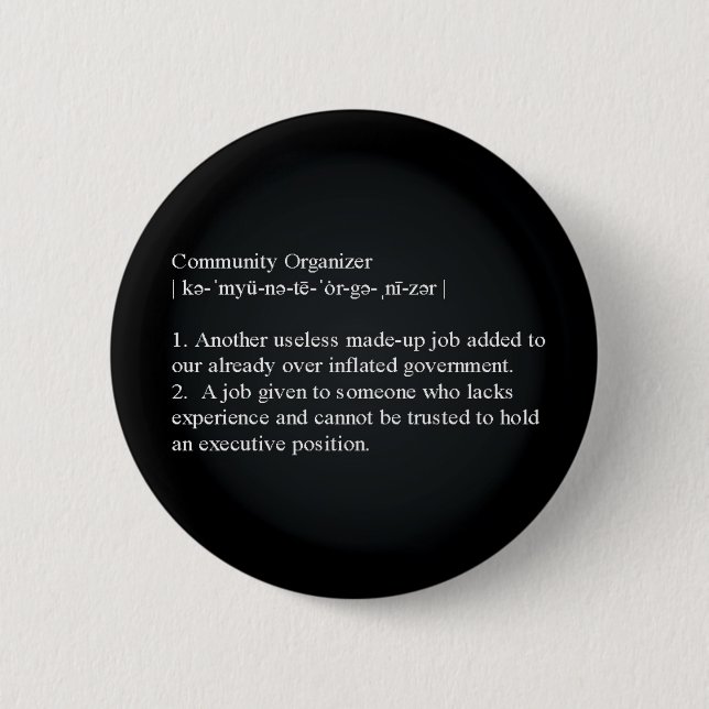 Community Organizer Definition Button (Front)