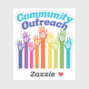 Community Outreach Services Program Helping Hands Sticker