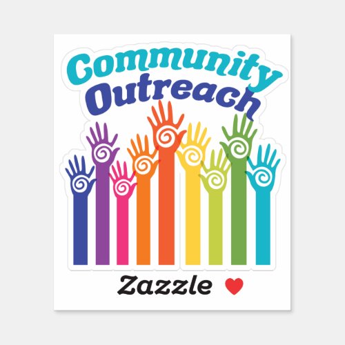 Community Outreach Services Program Helping Hands Sticker
