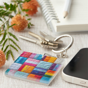 Community Quilt of Unity and Diversity Keychain