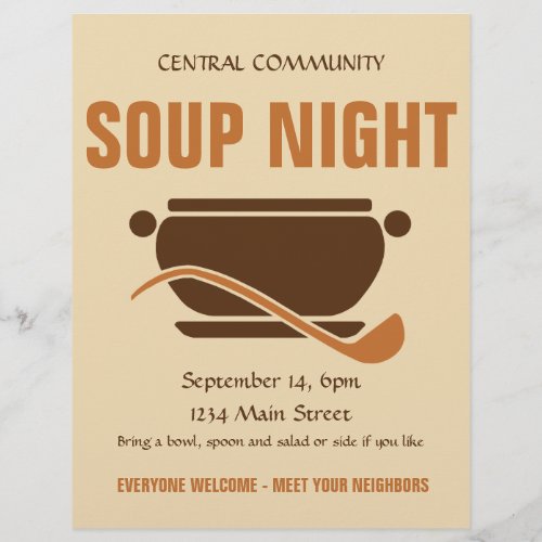 Community Soup Night custom flyer