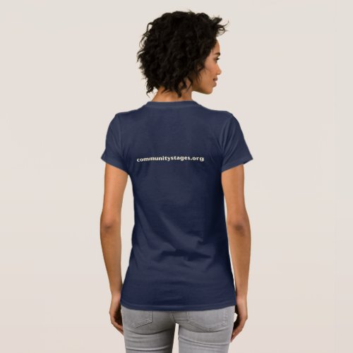 Community Stages Womens Dark Tees w Light Letter