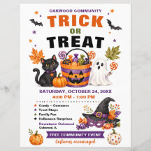 Community Trick or Treat Halloween Flyer