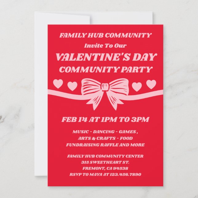 Community Valentine’s Day Event Invitation (Front)