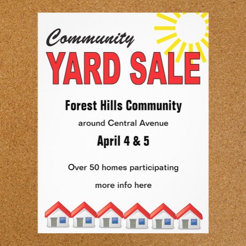 Community Yard Sale custom text flyer