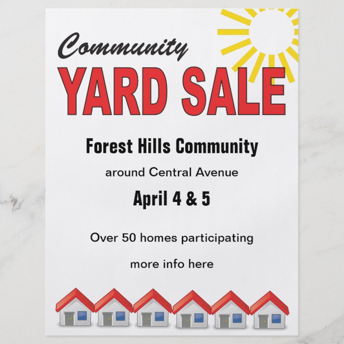 Community Yard Sale custom text flyer Flyers