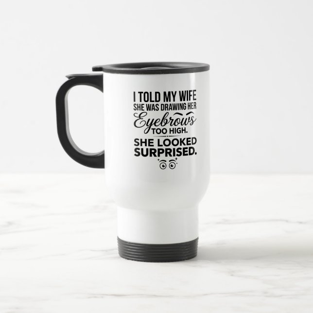 Commuter Mug 15 oz Dad Jokes Quote (Left)