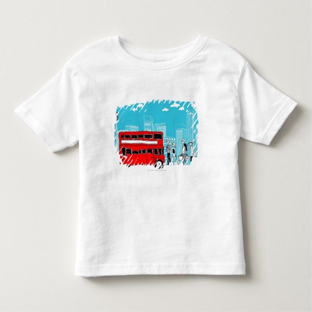 Commuters waiting at bus stop toddler t-shirt (Front)