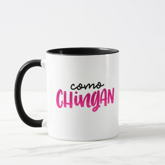 Como Chingan, hand lettered Mug (Left)