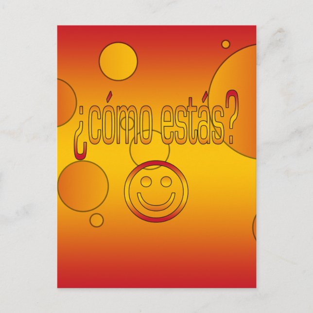¿Cómo Estás? Spain Flag Colors Pop Art Postcard (Front)
