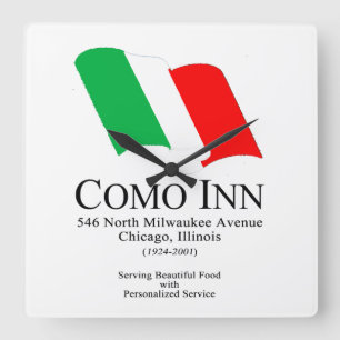 Como Inn Italian Restaurant, Chicago, IL Square Wall Clock