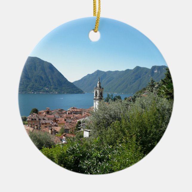 Como Lake Ceramic Ornament (Front)