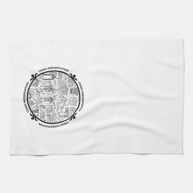 CoMo Preservation Kitchen Towel with Line Drawings (Horizontal)