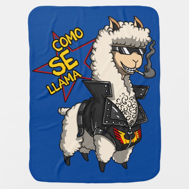 Como Se Llama Alpaca Funny Spanish Animal Joke Baby Blanket (Front)