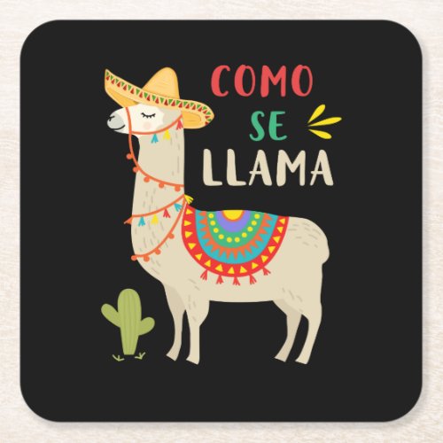 Como Se Llama Animal Funny Mexican Cinco De Mayo Square Paper Coaster