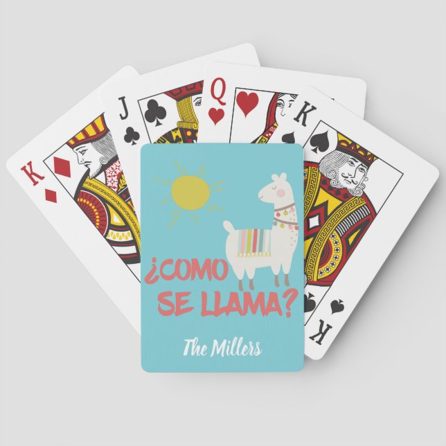 Como Se Llama Funny Spanish Pun Playing Cards (Back)
