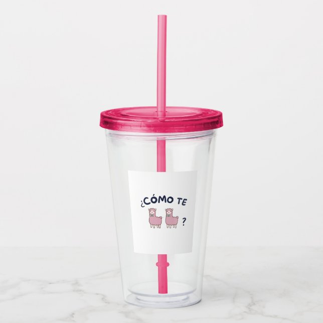 Cómo te llamas acrylic tumbler (Front)
